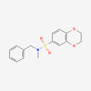 molecular formula C16H17NO4S B5775350 N-benzyl-N-methyl-2,3-dihydro-1,4-benzodioxine-6-sulfonamide 