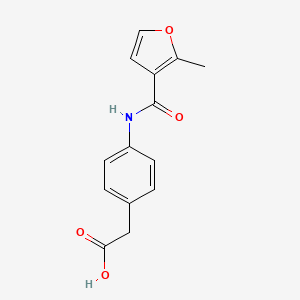 molecular formula C14H13NO4 B5775354 {4-[(2-methyl-3-furoyl)amino]phenyl}acetic acid 