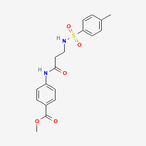 molecular formula C18H20N2O5S B5775371 methyl 4-({N-[(4-methylphenyl)sulfonyl]-beta-alanyl}amino)benzoate 