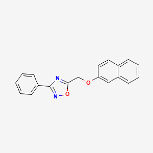 molecular formula C19H14N2O2 B5775386 5-[(2-naphthyloxy)methyl]-3-phenyl-1,2,4-oxadiazole 