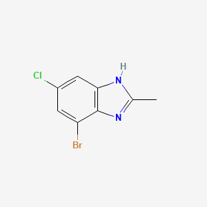 molecular formula C8H6BrClN2 B577539 4-溴-6-氯-2-甲基-1H-苯并[d]咪唑 CAS No. 1215205-57-4