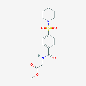 molecular formula C15H20N2O5S B5775426 methyl N-[4-(1-piperidinylsulfonyl)benzoyl]glycinate 