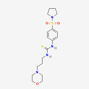 molecular formula C18H28N4O3S2 B5775433 N-[3-(4-morpholinyl)propyl]-N'-[4-(1-pyrrolidinylsulfonyl)phenyl]thiourea 