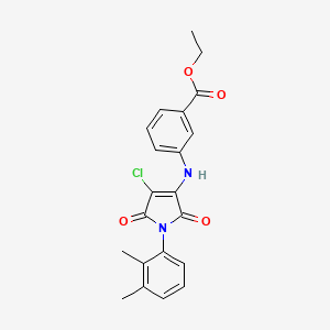 molecular formula C21H19ClN2O4 B5775438 ethyl 3-{[4-chloro-1-(2,3-dimethylphenyl)-2,5-dioxo-2,5-dihydro-1H-pyrrol-3-yl]amino}benzoate 