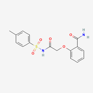 molecular formula C16H16N2O5S B5775494 2-(2-{[(4-methylphenyl)sulfonyl]amino}-2-oxoethoxy)benzamide 