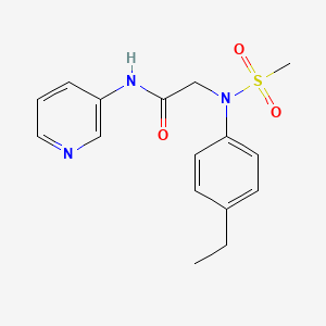 molecular formula C16H19N3O3S B5775505 N~2~-(4-ethylphenyl)-N~2~-(methylsulfonyl)-N~1~-3-pyridinylglycinamide 