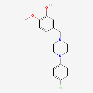 molecular formula C18H21ClN2O2 B5775529 5-{[4-(4-chlorophenyl)-1-piperazinyl]methyl}-2-methoxyphenol 