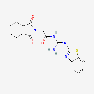 molecular formula C18H19N5O3S B5775550 N-[amino(1,3-benzothiazol-2-ylamino)methylene]-2-(1,3-dioxooctahydro-2H-isoindol-2-yl)acetamide 