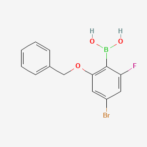 molecular formula C13H11BBrFO3 B577565 (2-(Benzyloxy)-4-bromo-6-fluorophenyl)boronic acid CAS No. 1264175-59-8