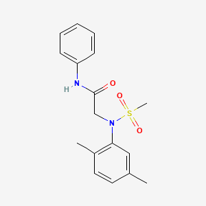 molecular formula C17H20N2O3S B5775680 N~2~-(2,5-dimethylphenyl)-N~2~-(methylsulfonyl)-N~1~-phenylglycinamide 