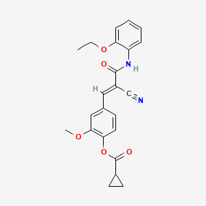 molecular formula C23H22N2O5 B5775686 4-{2-cyano-3-[(2-ethoxyphenyl)amino]-3-oxo-1-propen-1-yl}-2-methoxyphenyl cyclopropanecarboxylate 