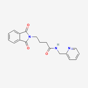 molecular formula C18H17N3O3 B5775689 4-(1,3-dioxo-1,3-dihydro-2H-isoindol-2-yl)-N-(2-pyridinylmethyl)butanamide 