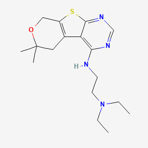 molecular formula C17H26N4OS B5775695 N'-(6,6-dimethyl-5,8-dihydro-6H-pyrano[4',3':4,5]thieno[2,3-d]pyrimidin-4-yl)-N,N-diethyl-1,2-ethanediamine 