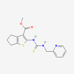molecular formula C16H17N3O2S2 B5775702 methyl 2-({[(2-pyridinylmethyl)amino]carbonothioyl}amino)-5,6-dihydro-4H-cyclopenta[b]thiophene-3-carboxylate 