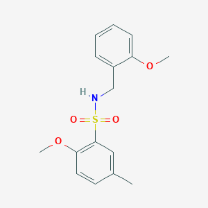 molecular formula C16H19NO4S B5775734 2-methoxy-N-(2-methoxybenzyl)-5-methylbenzenesulfonamide 