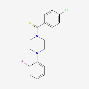 molecular formula C17H16ClFN2S B5775742 1-[(4-chlorophenyl)carbonothioyl]-4-(2-fluorophenyl)piperazine 