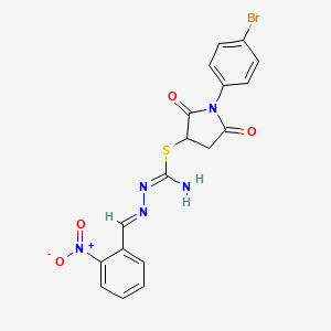 1-(4-bromophenyl)-2,5-dioxo-3-pyrrolidinyl 2-(2-nitrobenzylidene)hydrazinecarbimidothioate