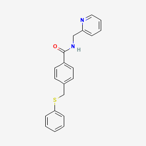 molecular formula C20H18N2OS B5775766 4-[(phenylthio)methyl]-N-(2-pyridinylmethyl)benzamide 