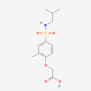 molecular formula C13H19NO5S B5775793 {4-[(isobutylamino)sulfonyl]-2-methylphenoxy}acetic acid 