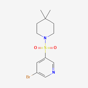 molecular formula C12H17BrN2O2S B577580 3-Bromo-5-(4,4-dimethylpiperidin-1-ylsulfonyl)pyridine CAS No. 1285282-44-1