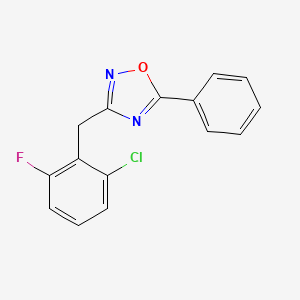 molecular formula C15H10ClFN2O B5775801 3-(2-chloro-6-fluorobenzyl)-5-phenyl-1,2,4-oxadiazole CAS No. 6180-87-6