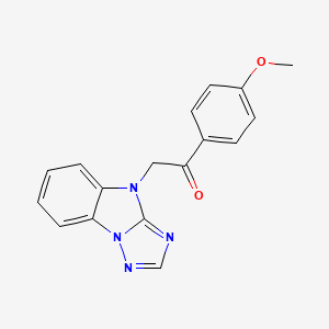 molecular formula C17H14N4O2 B5775808 1-(4-methoxyphenyl)-2-(4H-[1,2,4]triazolo[1,5-a]benzimidazol-4-yl)ethanone 