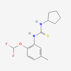 molecular formula C14H18F2N2OS B5775809 N-cyclopentyl-N'-[2-(difluoromethoxy)-5-methylphenyl]thiourea 