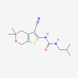 molecular formula C15H21N3O2S B5775818 N-(3-cyano-5,5-dimethyl-4,7-dihydro-5H-thieno[2,3-c]pyran-2-yl)-N'-isobutylurea 