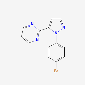 molecular formula C13H9BrN4 B577582 2-(1-(4-bromophenyl)-1H-pyrazol-5-yl)pyrimidine CAS No. 1269293-28-8
