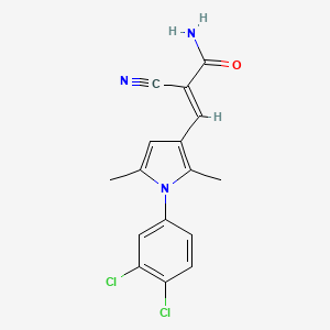 molecular formula C16H13Cl2N3O B5775833 2-cyano-3-[1-(3,4-dichlorophenyl)-2,5-dimethyl-1H-pyrrol-3-yl]acrylamide 