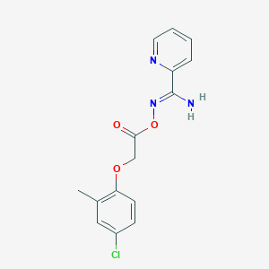 molecular formula C15H14ClN3O3 B5775843 N'-{[2-(4-chloro-2-methylphenoxy)acetyl]oxy}-2-pyridinecarboximidamide 