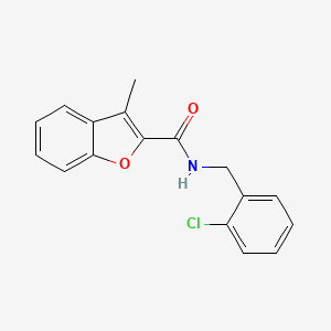 molecular formula C17H14ClNO2 B5775846 N-(2-chlorobenzyl)-3-methyl-1-benzofuran-2-carboxamide 