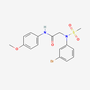 molecular formula C16H17BrN2O4S B5775871 N~2~-(3-bromophenyl)-N~1~-(4-methoxyphenyl)-N~2~-(methylsulfonyl)glycinamide 