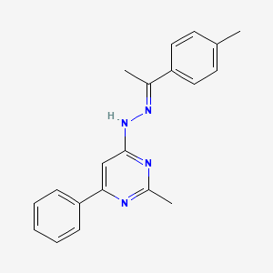molecular formula C20H20N4 B5775877 1-(4-methylphenyl)ethanone (2-methyl-6-phenyl-4-pyrimidinyl)hydrazone 