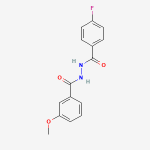 molecular formula C15H13FN2O3 B5775906 N'-(4-fluorobenzoyl)-3-methoxybenzohydrazide 