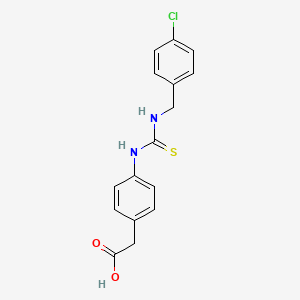 molecular formula C16H15ClN2O2S B5775910 [4-({[(4-chlorobenzyl)amino]carbonothioyl}amino)phenyl]acetic acid 