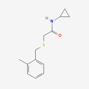 molecular formula C13H17NOS B5775920 N-cyclopropyl-2-[(2-methylbenzyl)thio]acetamide 