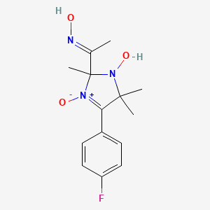 molecular formula C14H18FN3O3 B5775930 1-[4-(4-fluorophenyl)-1-hydroxy-2,5,5-trimethyl-3-oxido-2,5-dihydro-1H-imidazol-2-yl]ethanone oxime 