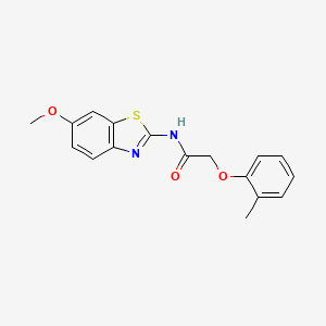 molecular formula C17H16N2O3S B5775965 N-(6-methoxy-1,3-benzothiazol-2-yl)-2-(2-methylphenoxy)acetamide 