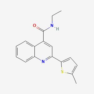 molecular formula C17H16N2OS B5775976 N-ethyl-2-(5-methyl-2-thienyl)-4-quinolinecarboxamide 