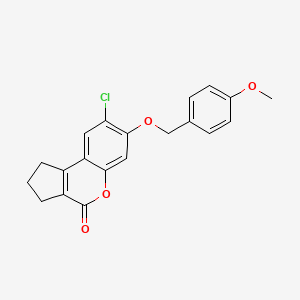 molecular formula C20H17ClO4 B5775978 8-chloro-7-[(4-methoxybenzyl)oxy]-2,3-dihydrocyclopenta[c]chromen-4(1H)-one 