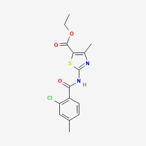 molecular formula C15H15ClN2O3S B5775985 ethyl 2-[(2-chloro-4-methylbenzoyl)amino]-4-methyl-1,3-thiazole-5-carboxylate 