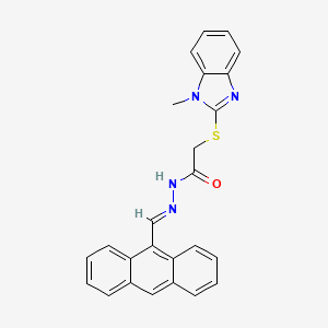 molecular formula C25H20N4OS B5776005 N'-(9-anthrylmethylene)-2-[(1-methyl-1H-benzimidazol-2-yl)thio]acetohydrazide 