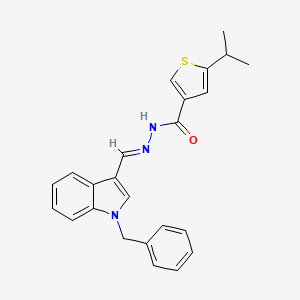 molecular formula C24H23N3OS B5776019 N'-[(1-benzyl-1H-indol-3-yl)methylene]-5-isopropyl-3-thiophenecarbohydrazide 