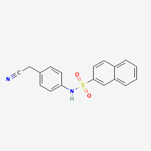 molecular formula C18H14N2O2S B5776028 N-[4-(cyanomethyl)phenyl]-2-naphthalenesulfonamide 