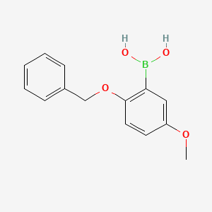 molecular formula C14H15BO4 B577604 (2-(苄氧基)-5-甲氧基苯基)硼酸 CAS No. 1236768-61-8