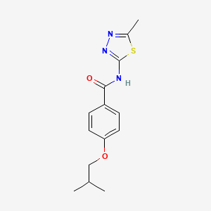 molecular formula C14H17N3O2S B5776062 4-isobutoxy-N-(5-methyl-1,3,4-thiadiazol-2-yl)benzamide 
