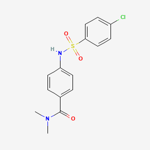 molecular formula C15H15ClN2O3S B5776081 4-{[(4-chlorophenyl)sulfonyl]amino}-N,N-dimethylbenzamide 