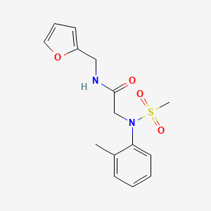 molecular formula C15H18N2O4S B5776086 N~1~-(2-furylmethyl)-N~2~-(2-methylphenyl)-N~2~-(methylsulfonyl)glycinamide 