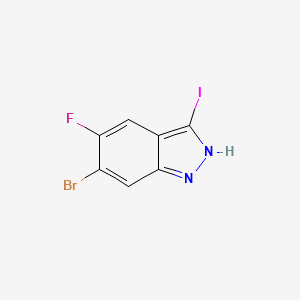 molecular formula C7H3BrFIN2 B577609 6-Bromo-5-fluoro-3-iodo-1H-indazole CAS No. 1286734-77-7